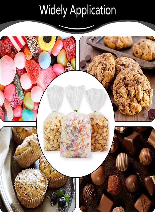 Sociaooil Cellophane Bags, Bottom Gusset Treat Bags, 8"x 11" Clear Cellophane Gift Bags with Ties, 50Pcs Cello Cellophane Treat Goodie Bags for Valentines Wedding Party Favors Gift Mug Wrapping Candy Cookies - Image 5